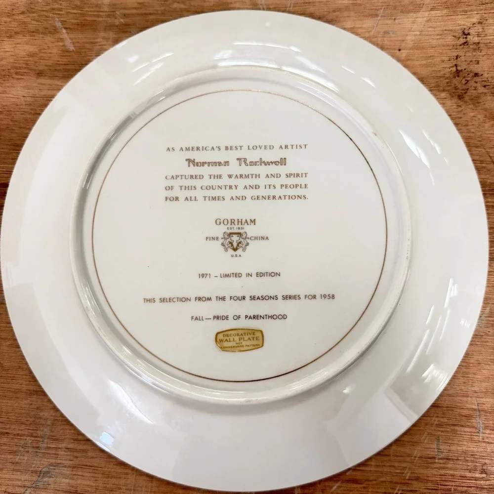 Vtg Gorham Norman Rockwell Four Seasons Collector Plates Set of 4 1971 1976 MINT